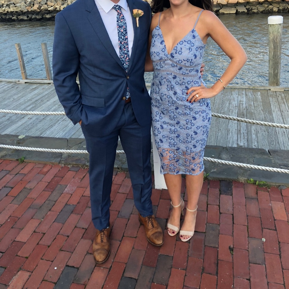 Bardot Sapphire Lace Midi Dress